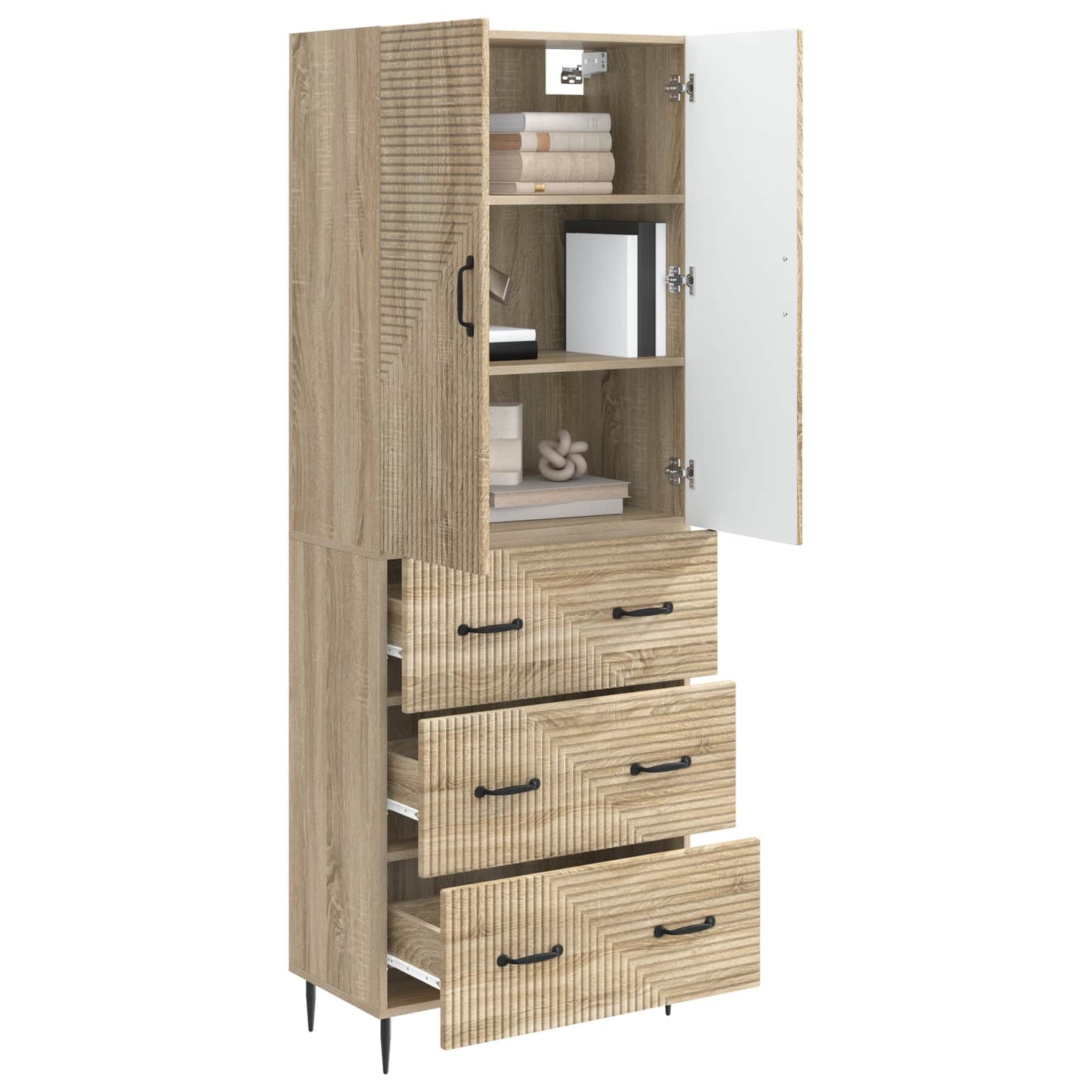 Skapsett 2 pcs Sonoma eik 66 x 34,5 x 90 cm Konstruert tre