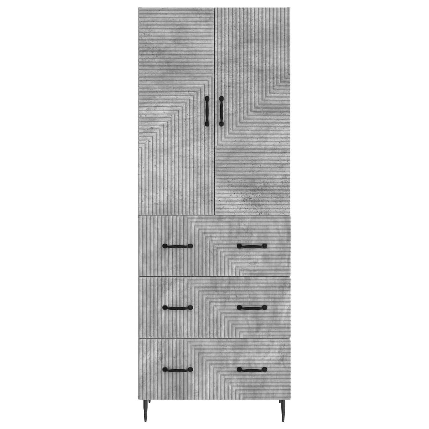 Skapsett 2 pcs Betonggrå 66 x 34,5 x 90 cm Konstruert tre