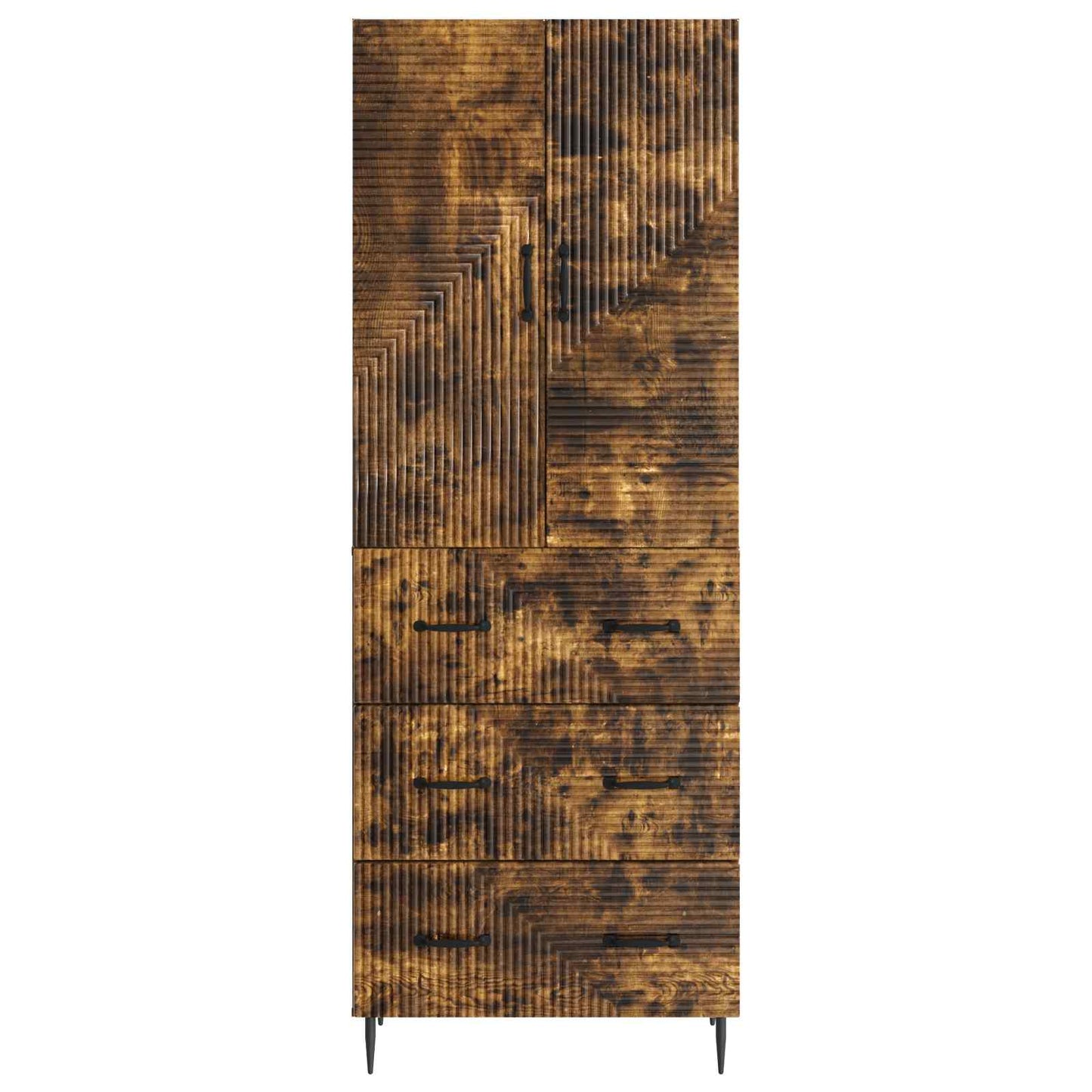 Skapsett 2 pcs Røkt Eik 66 x 34,5 x 90 cm Konstruert tre