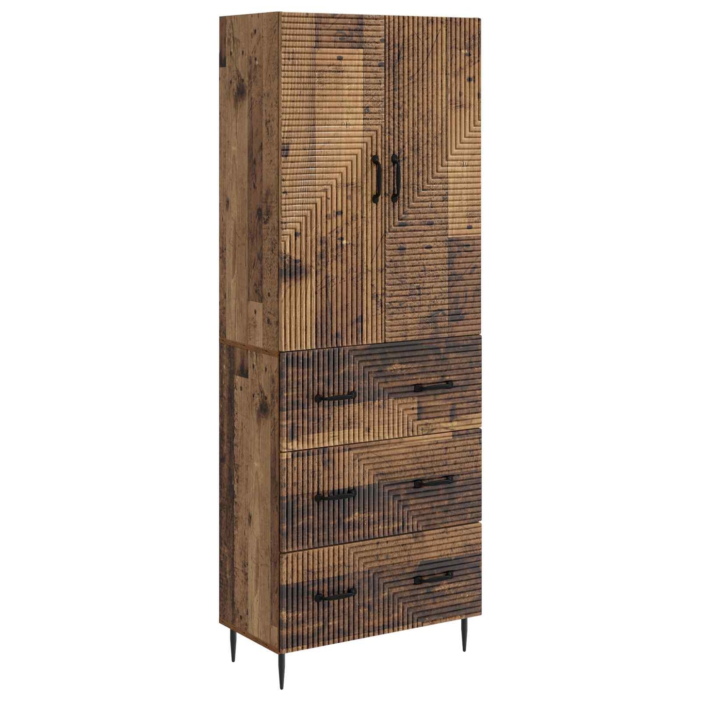 Skapsett 2 pcs Gammelt tre 66 x 34,5 x 90 cm Konstruert tre