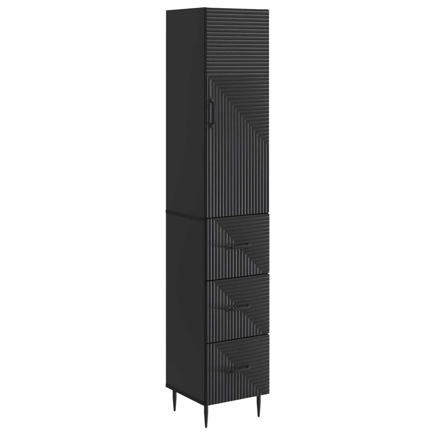 Skapsett 2 pcs Svart 33 x 34,5 x 90 cm Konstruert tre