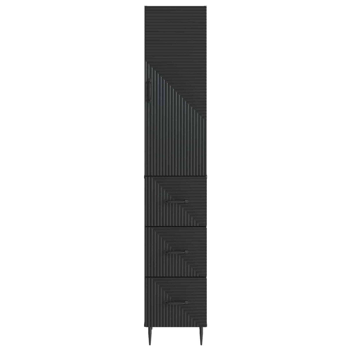 Skapsett 2 pcs Svart 33 x 34,5 x 90 cm Konstruert tre