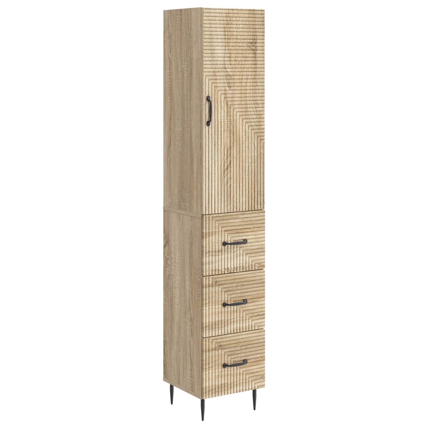 Skapsett 2 pcs Sonoma eik 33 x 34,5 x 90 cm Konstruert tre