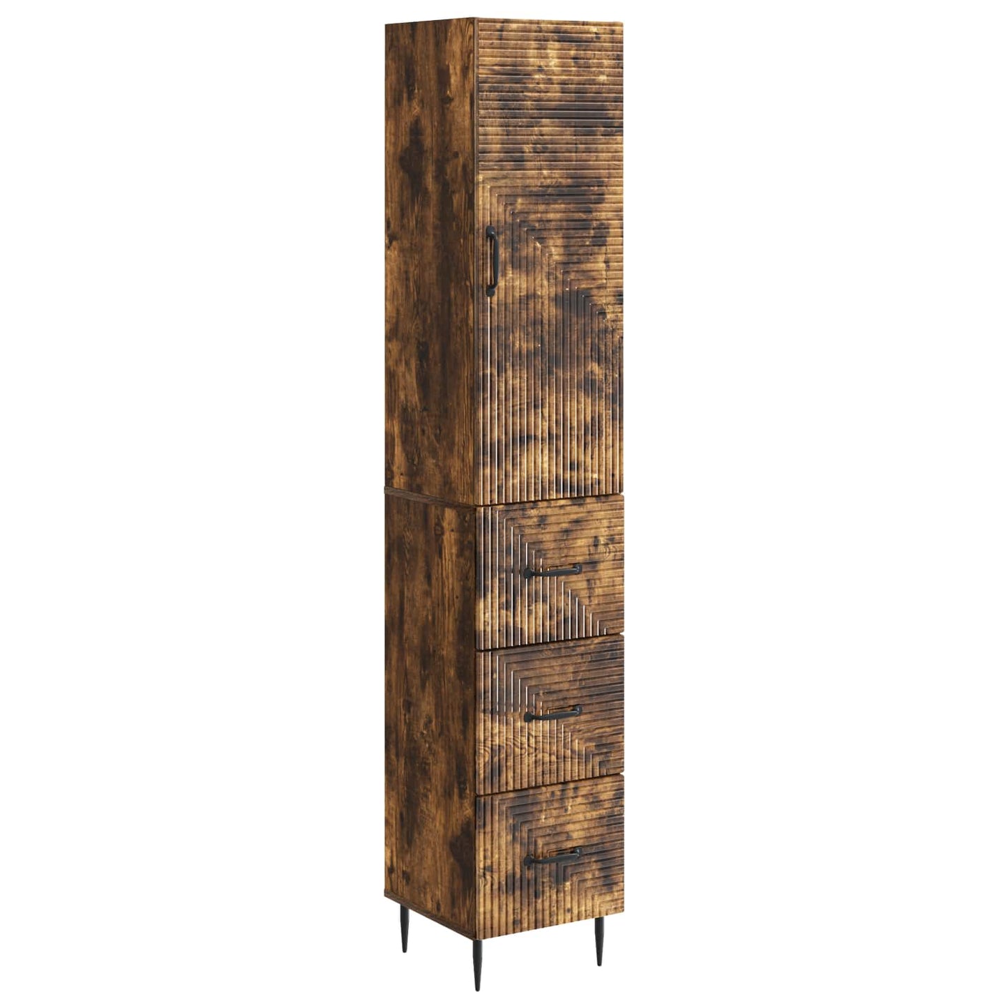 Skapsett 2 pcs Røkt Eik 33 x 34,5 x 90 cm Konstruert tre