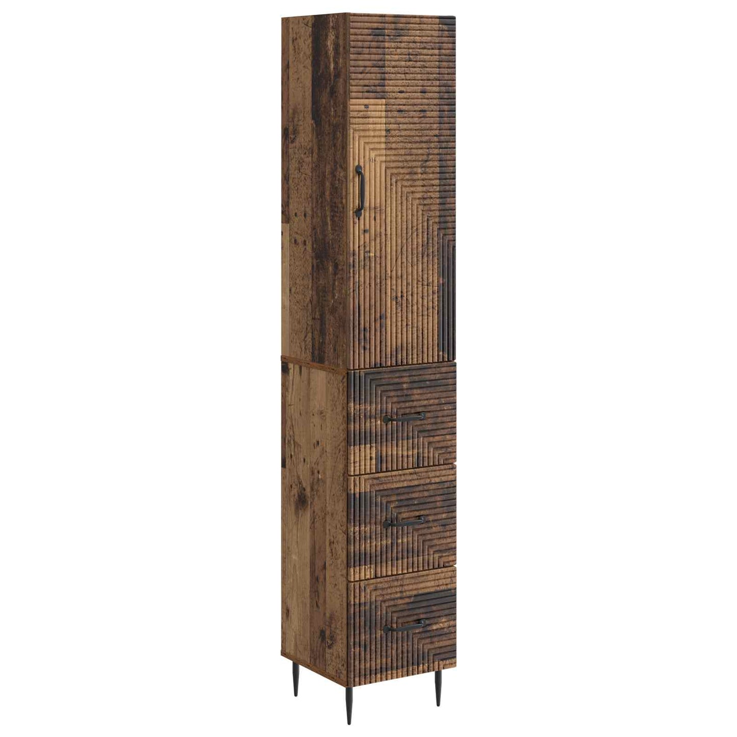 Skapsett 2 pcs Gammelt tre 33 x 34,5 x 90 cm Konstruert tre
