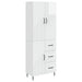 Skapsett 2 pcs Høgglans hvit 66 x 34,5 x 89,5 cm Konstruert tre