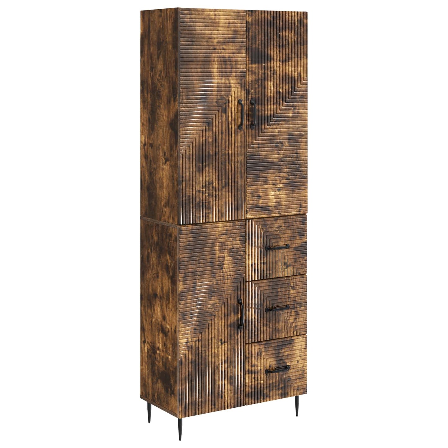 Skapsett 2 pcs Røkt Eik 66 x 34,5 x 89,5 cm Konstruert tre