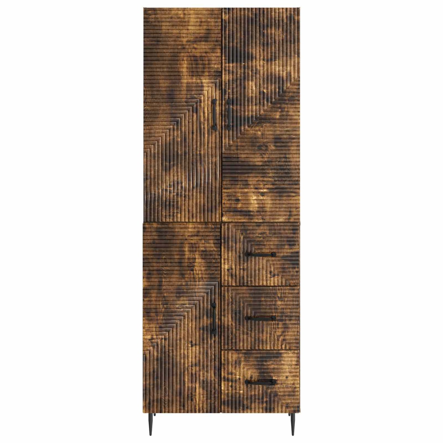 Skapsett 2 pcs Røkt Eik 66 x 34,5 x 89,5 cm Konstruert tre