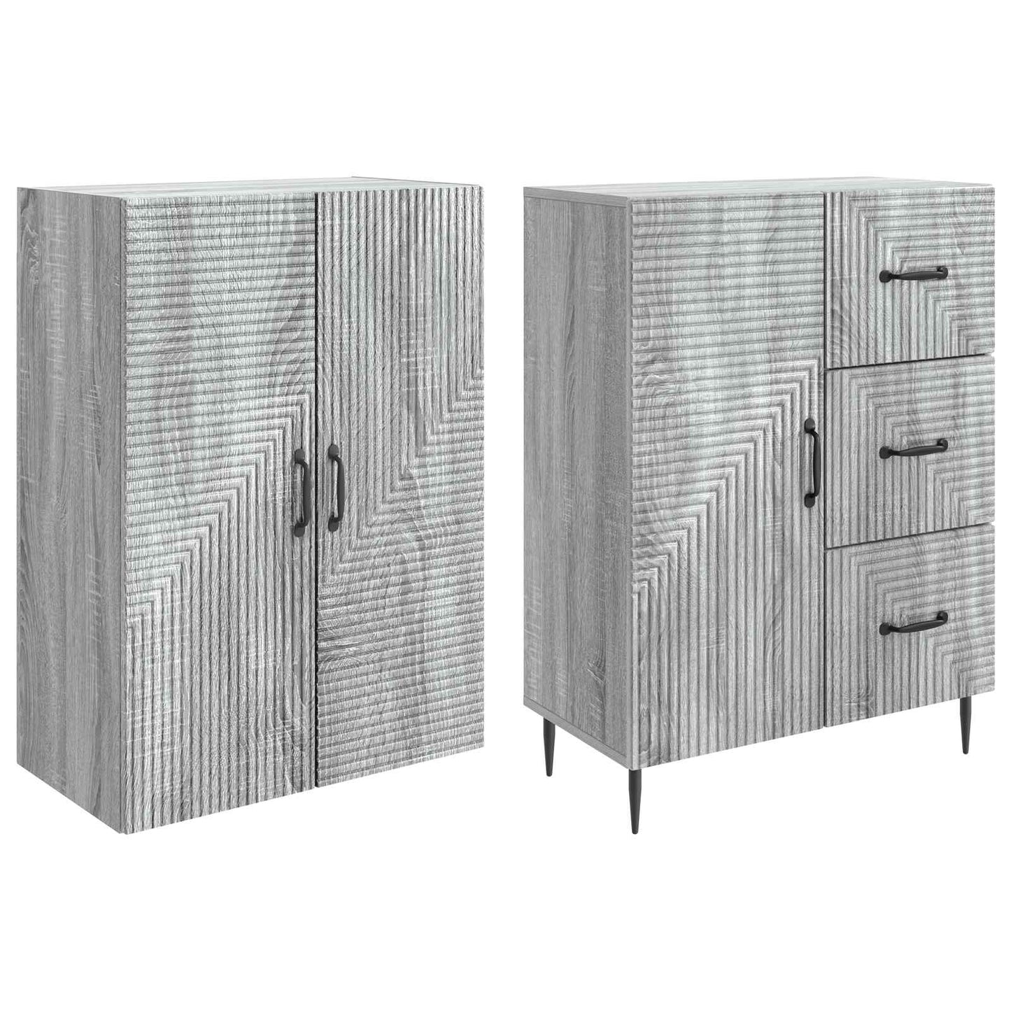 Skapsett 2 pcs Grå Sonoma 66 x 34,5 x 89,5 cm Konstruert tre