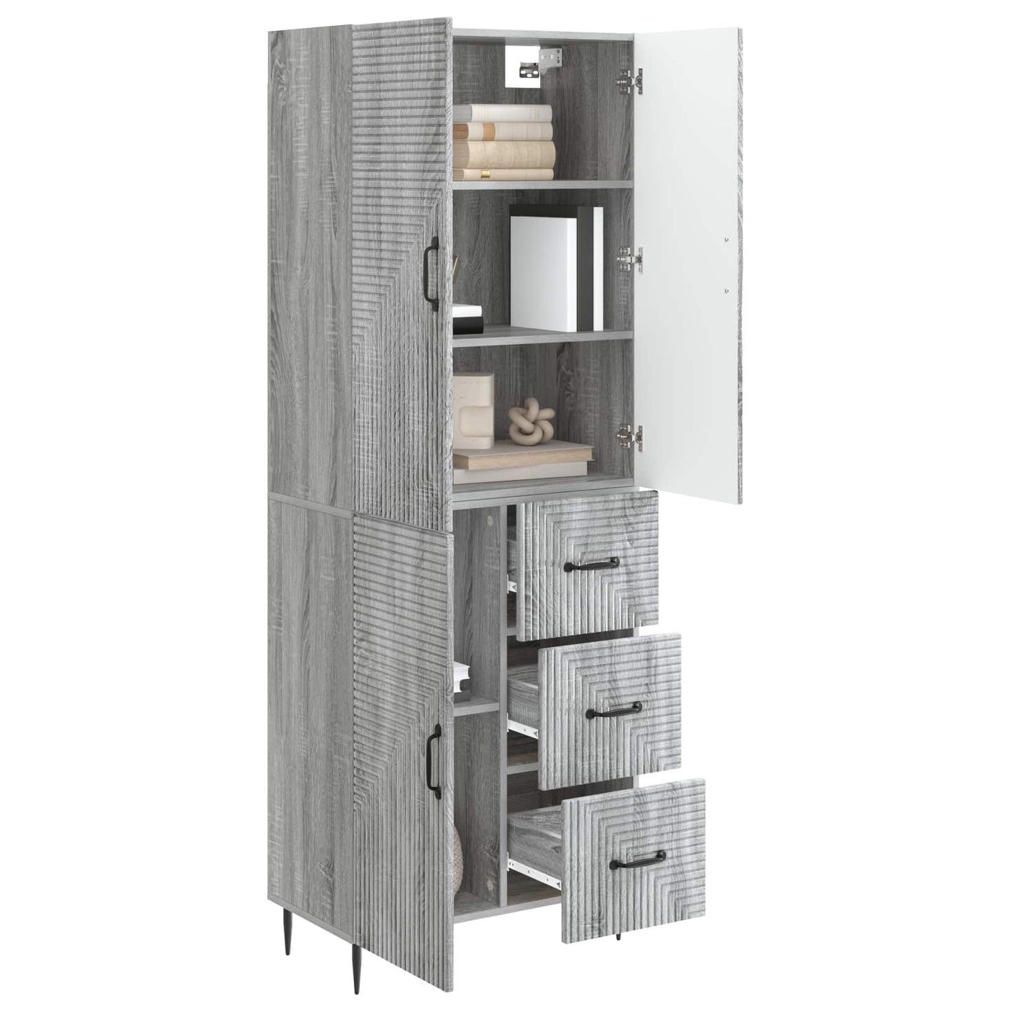 Skapsett 2 pcs Grå Sonoma 66 x 34,5 x 89,5 cm Konstruert tre