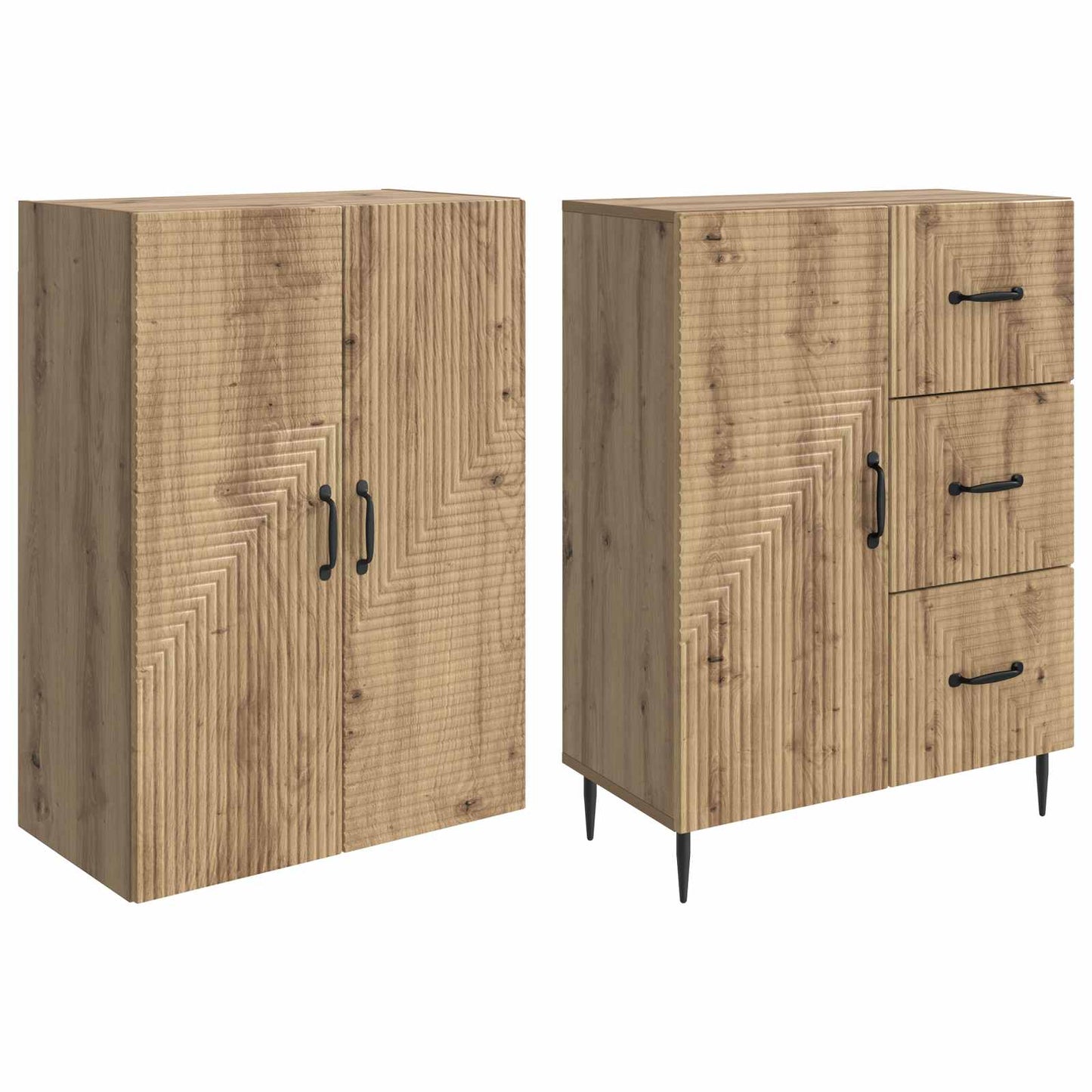 Skapsett 2 pcs Artisan eik 66 x 34,5 x 89,5 cm Konstruert tre