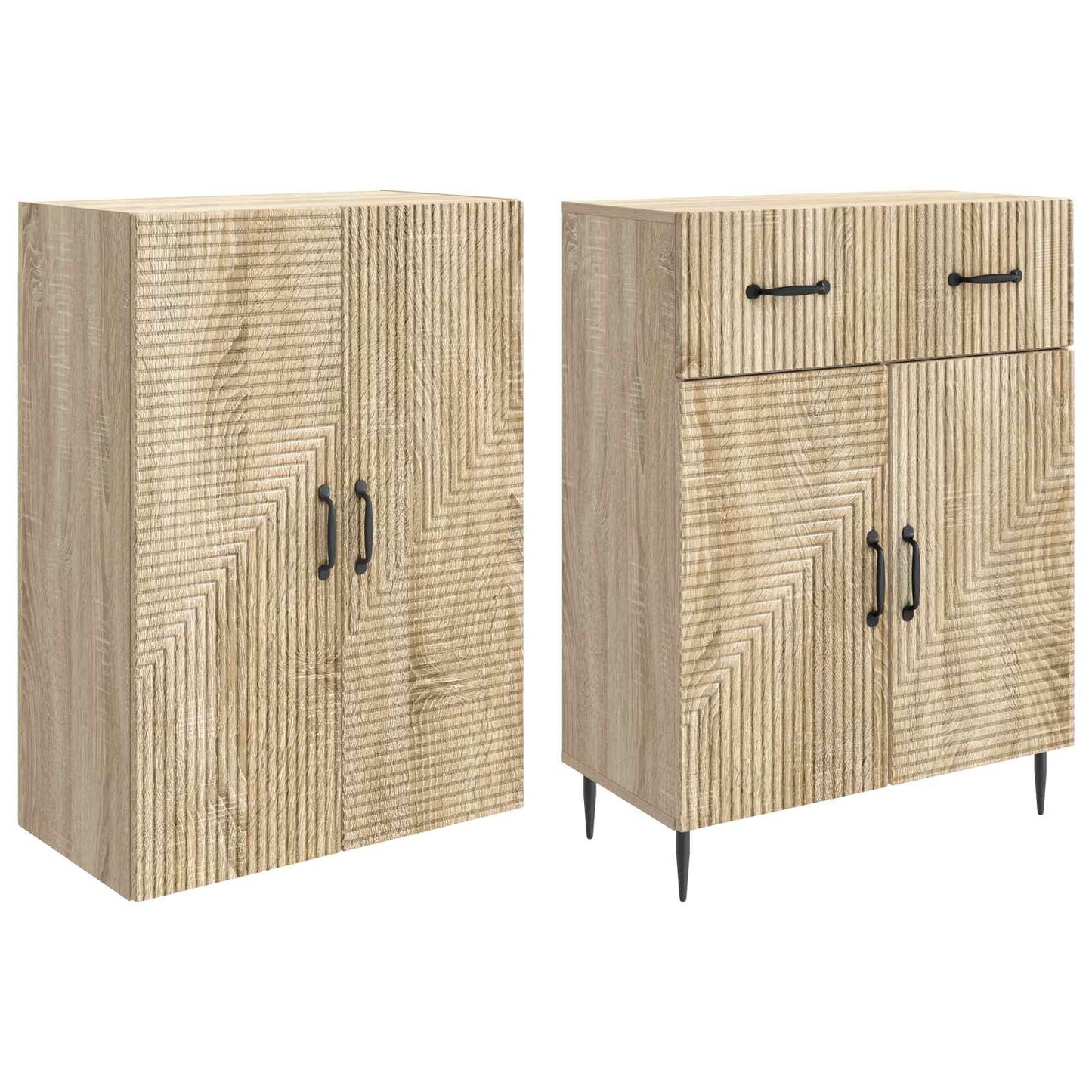 Skapsett 2 pcs Sonoma eik 66 x 34,5 x 89,5 cm Konstruert tre