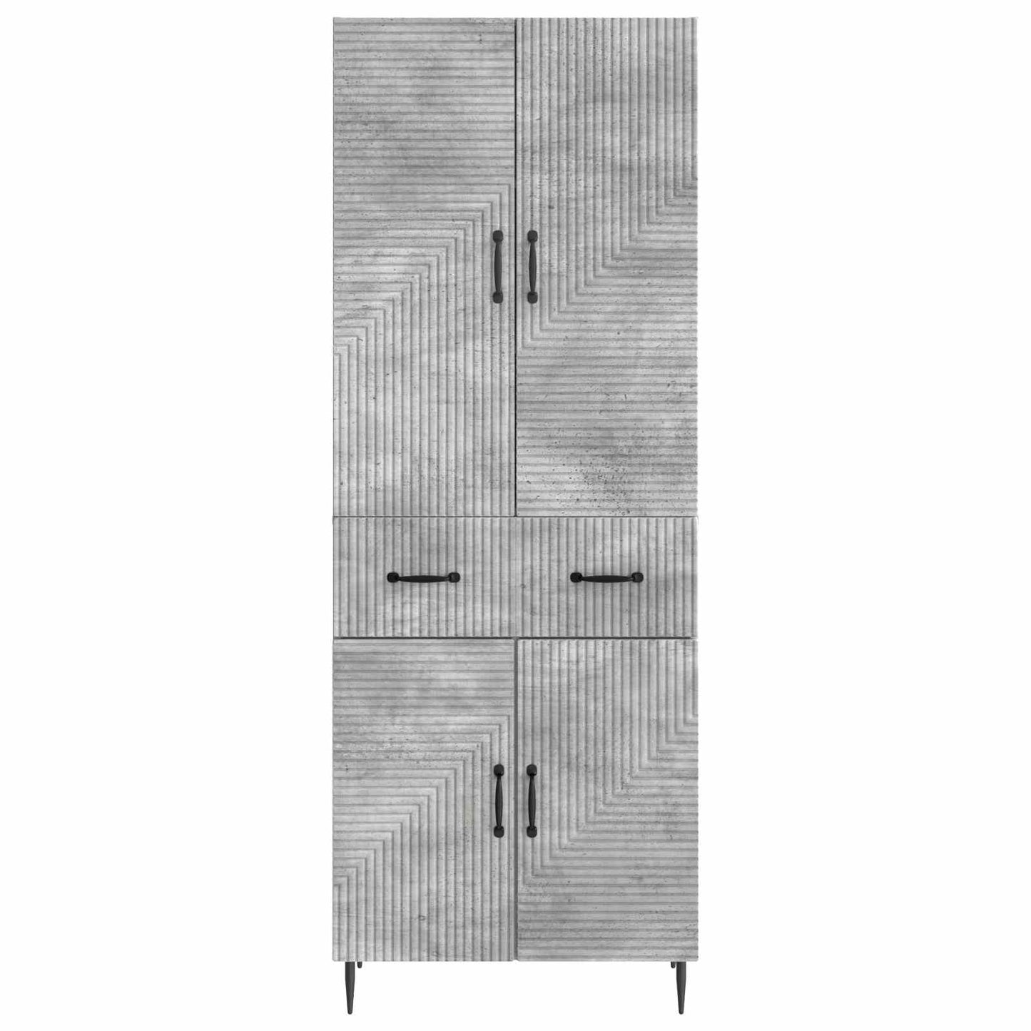 Skapsett 2 pcs Betonggrå 66 x 34,5 x 89,5 cm Konstruert tre