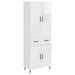 Skapsett 2 pcs Høgglans hvit 66 x 34,5 x 89,5 cm Konstruert tre