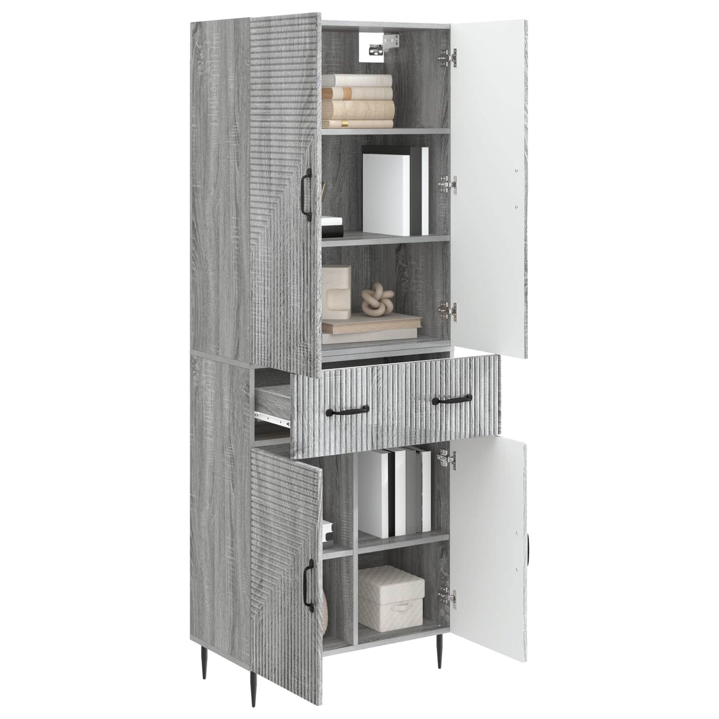 Skapsett 2 pcs Grå Sonoma 66 x 34,5 x 89,5 cm Konstruert tre