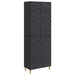 Skapsett 2 pcs Svart Konstruert tre