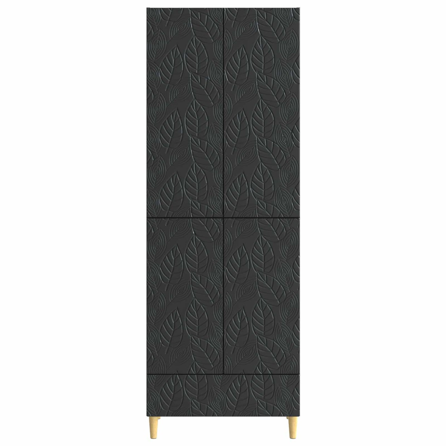 Skapsett 2 pcs Svart Konstruert tre