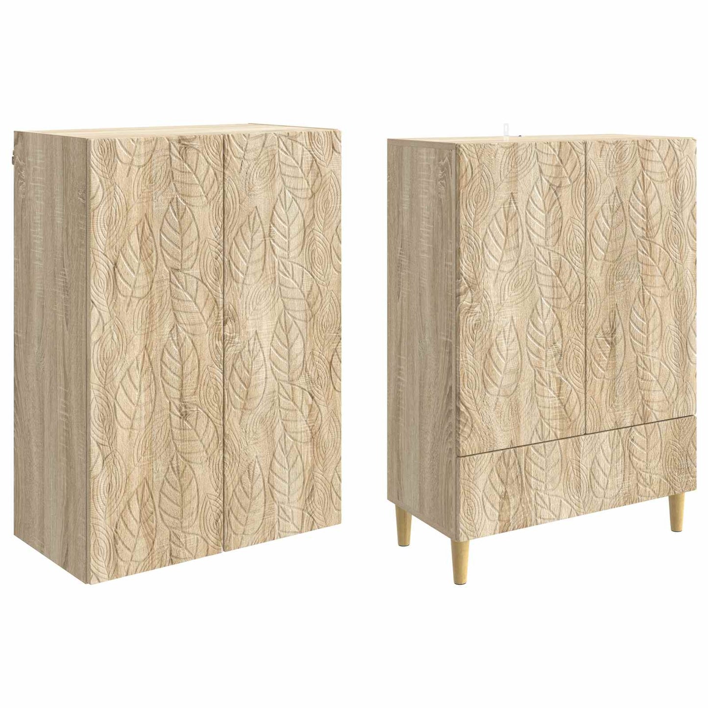 Skapsett 2 pcs Sonoma eik Konstruert tre