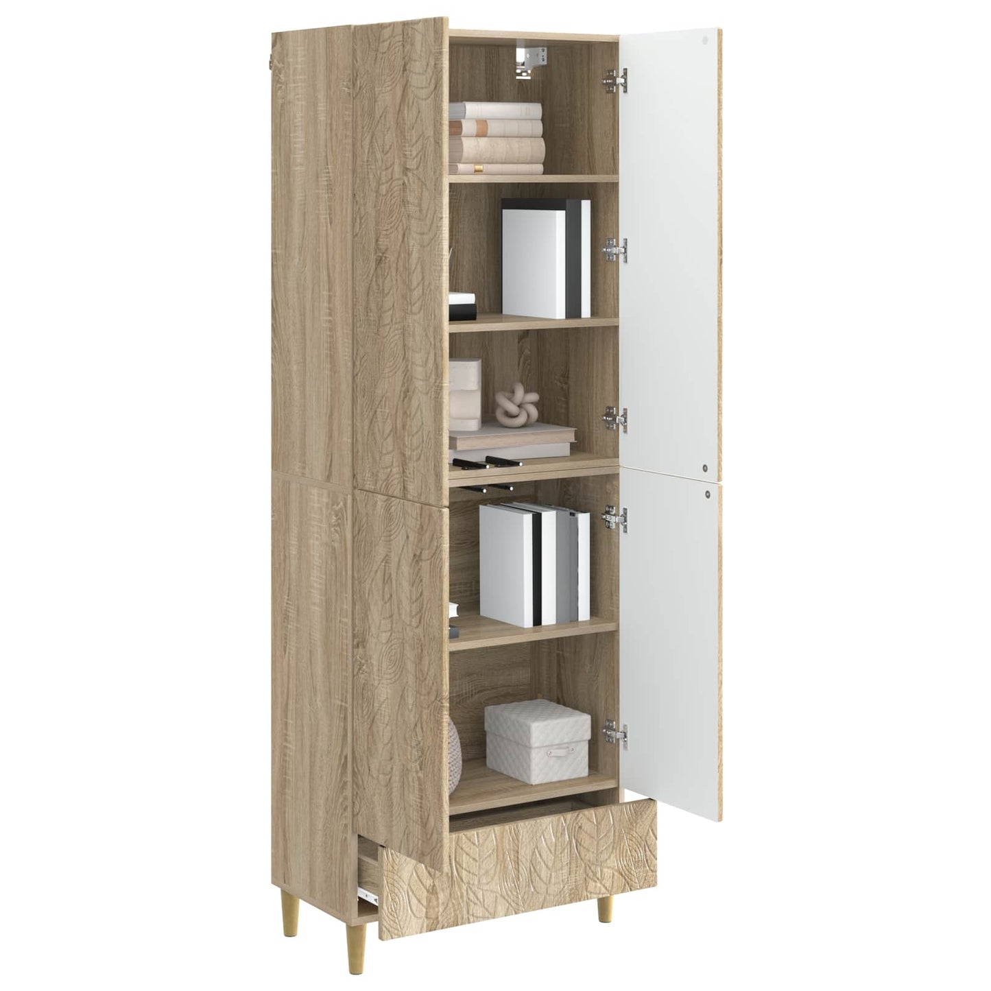 Skapsett 2 pcs Sonoma eik Konstruert tre