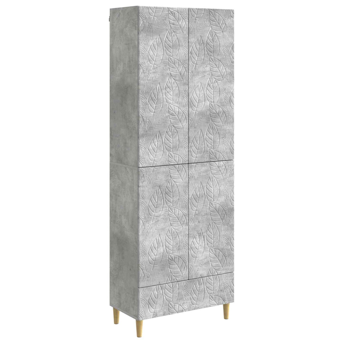 Skapsett 2 pcs Betonggrå Konstruert tre