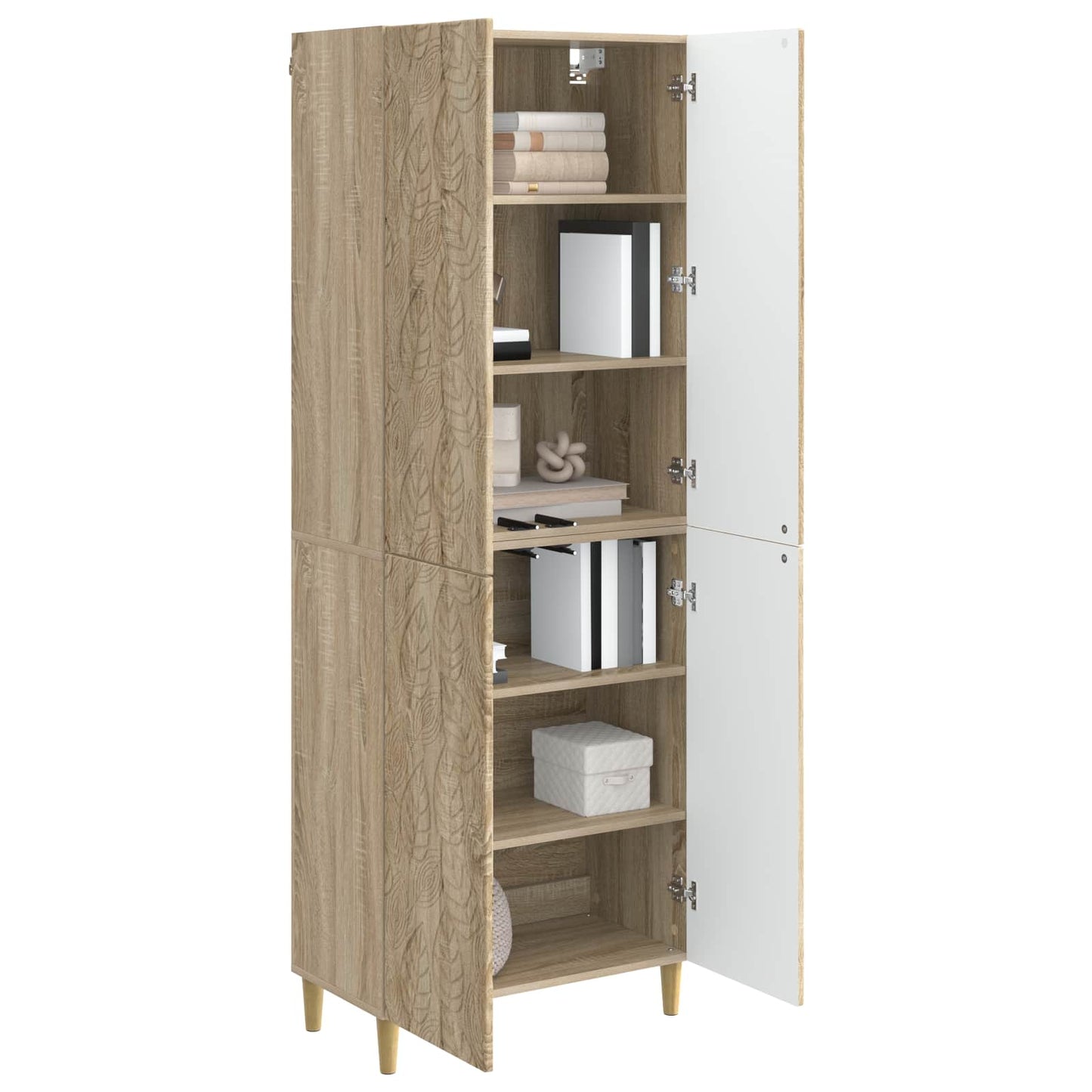 Skapsett 2 pcs Sonoma eik Konstruert tre