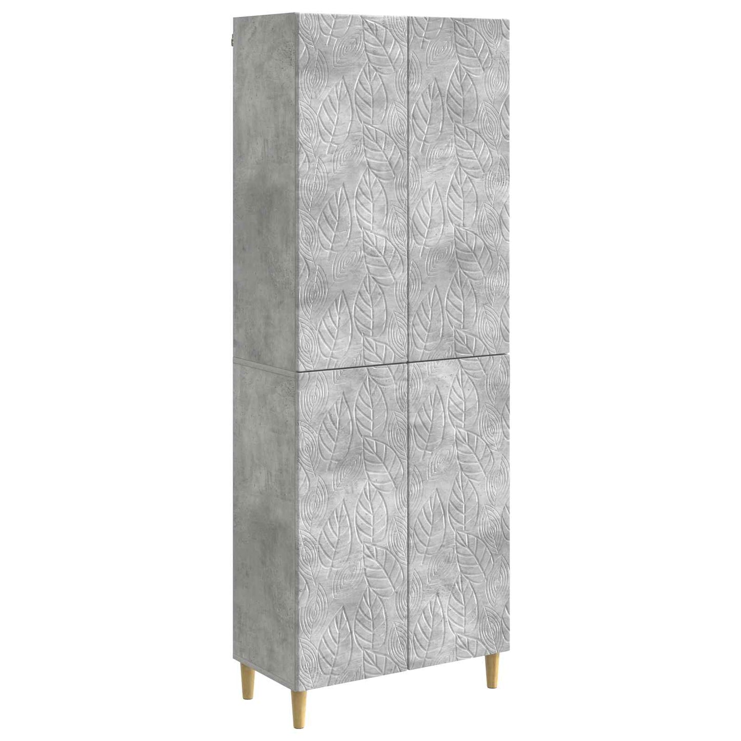 Skapsett 2 pcs Betonggrå Konstruert tre