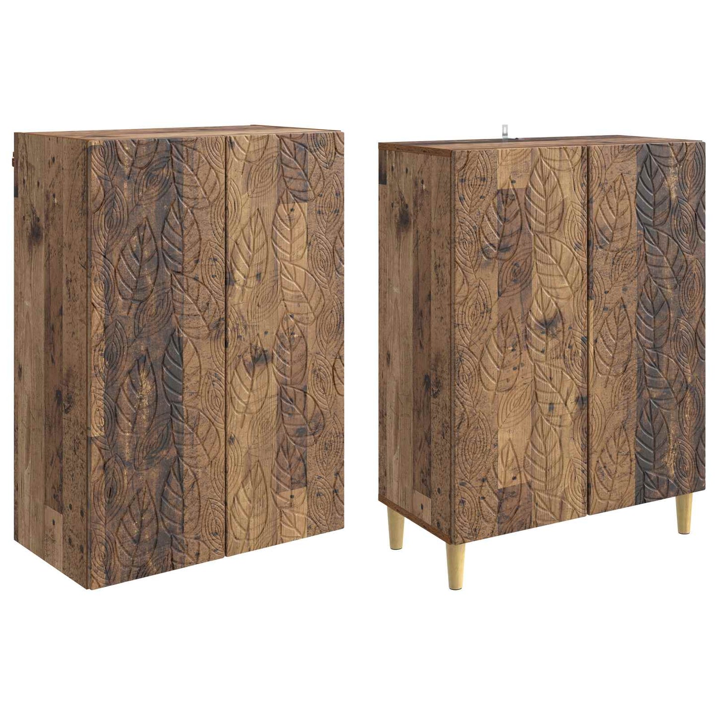 Skapsett 2 pcs Gammelt tre Konstruert tre