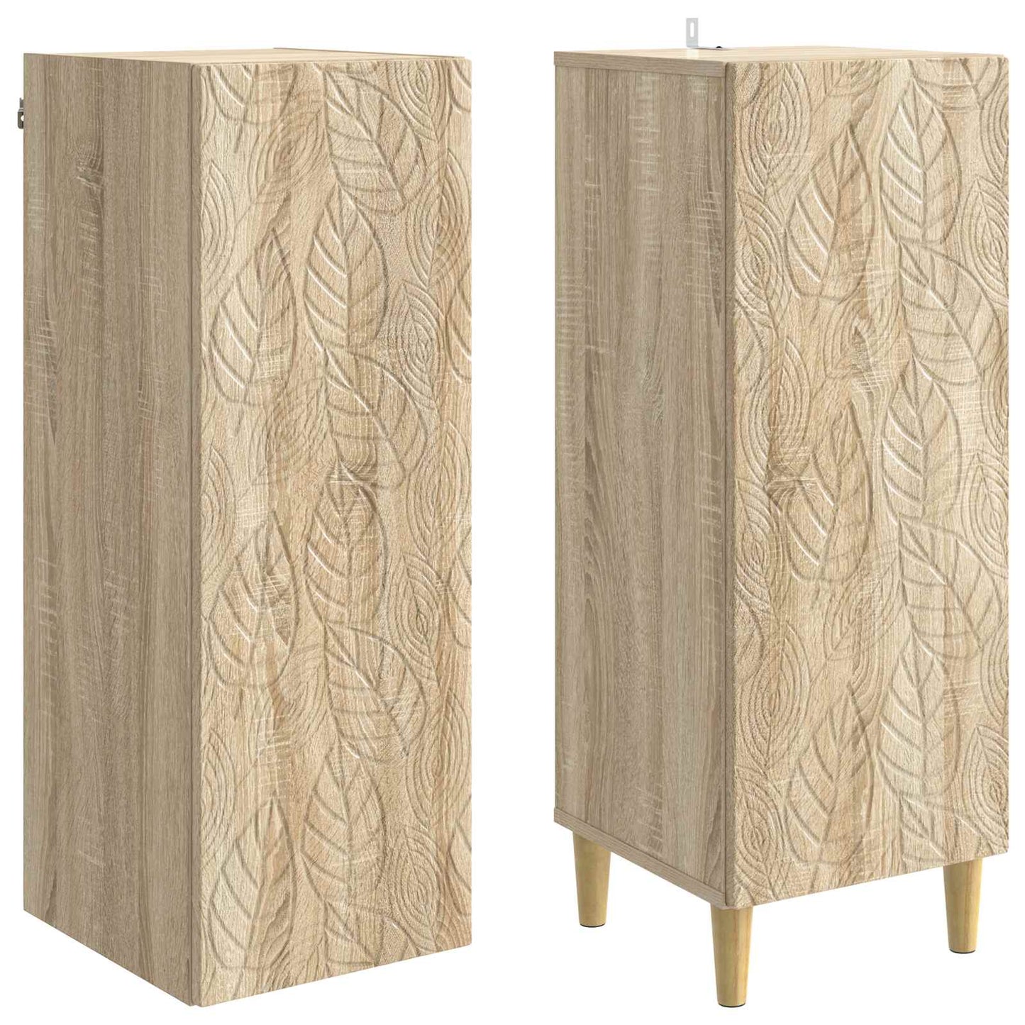 Skapsett 2 pcs Sonoma eik Konstruert tre