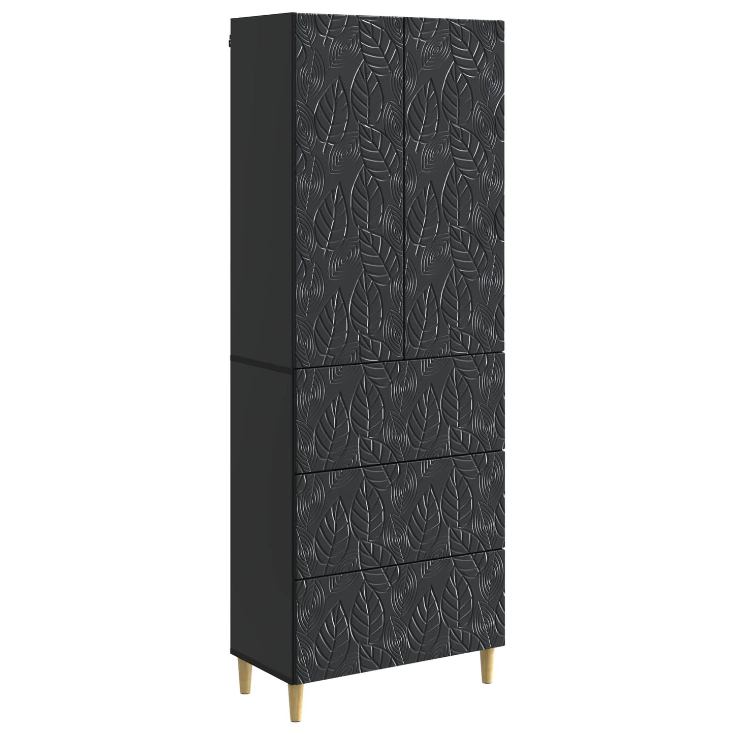 Skapsett 2 pcs Svart 66 x 34,5 x 90 cm Konstruert tre