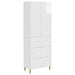 Skapsett 2 pcs Høgglans hvit 66 x 34,5 x 90 cm Konstruert tre