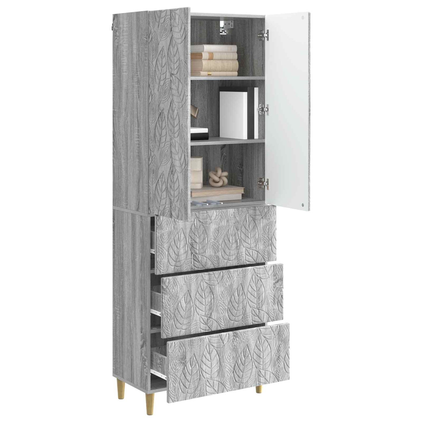 Skapsett 2 pcs Grå Sonoma 66 x 34,5 x 90 cm Konstruert tre