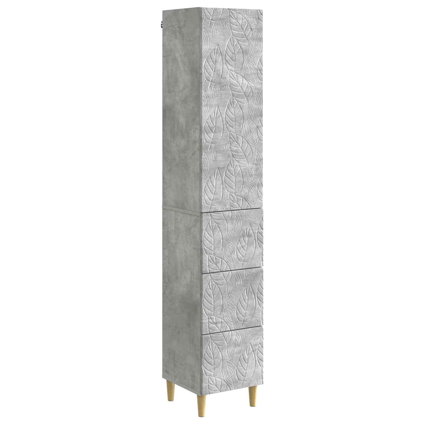 Skapsett 2 pcs Betonggrå 33 x 34,5 x 90 cm Konstruert tre