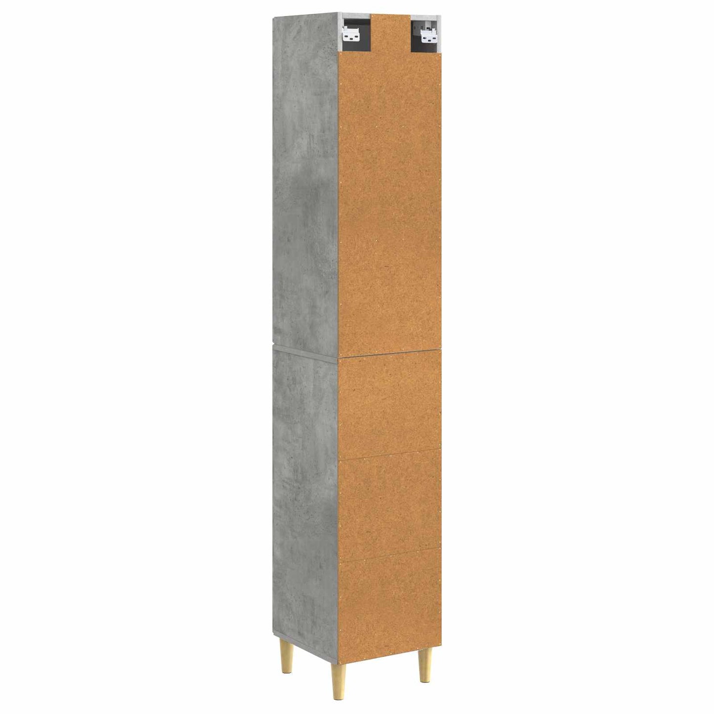 Skapsett 2 pcs Betonggrå 33 x 34,5 x 90 cm Konstruert tre