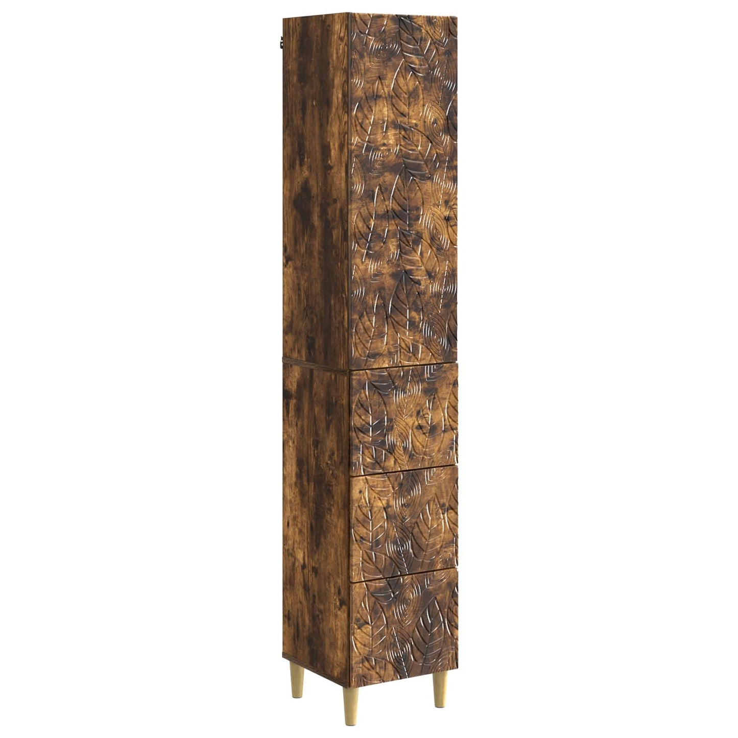 Skapsett 2 pcs Røkt Eik 33 x 34,5 x 90 cm Konstruert tre