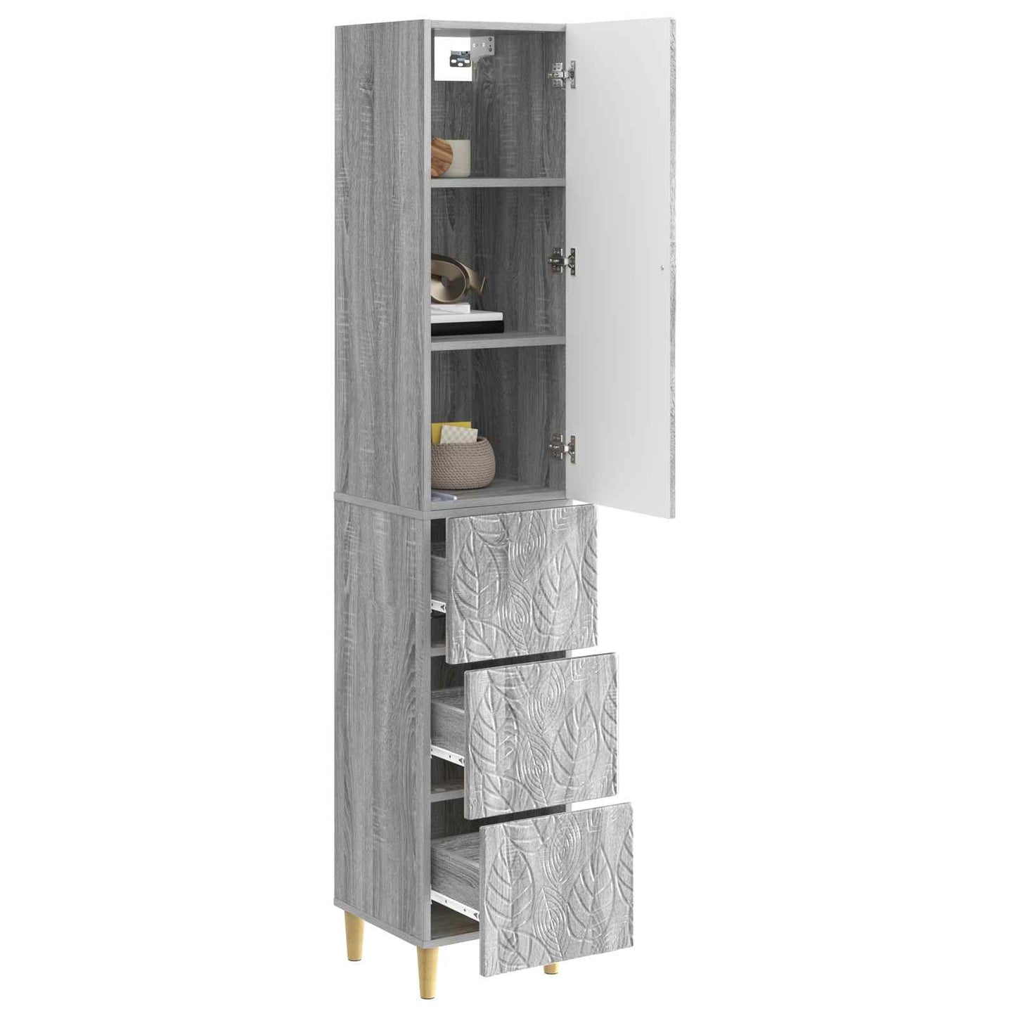 Skapsett 2 pcs Grå Sonoma 33 x 34,5 x 90 cm Konstruert tre