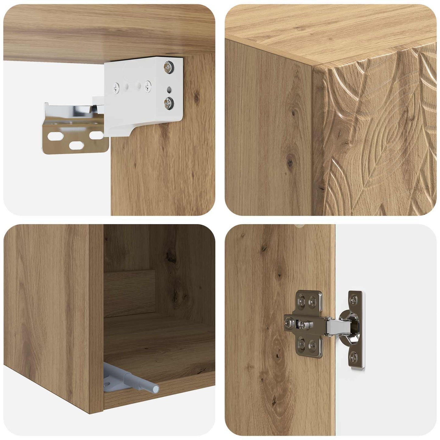Skapsett 2 pcs Artisan eik 33 x 34,5 x 90 cm Konstruert tre