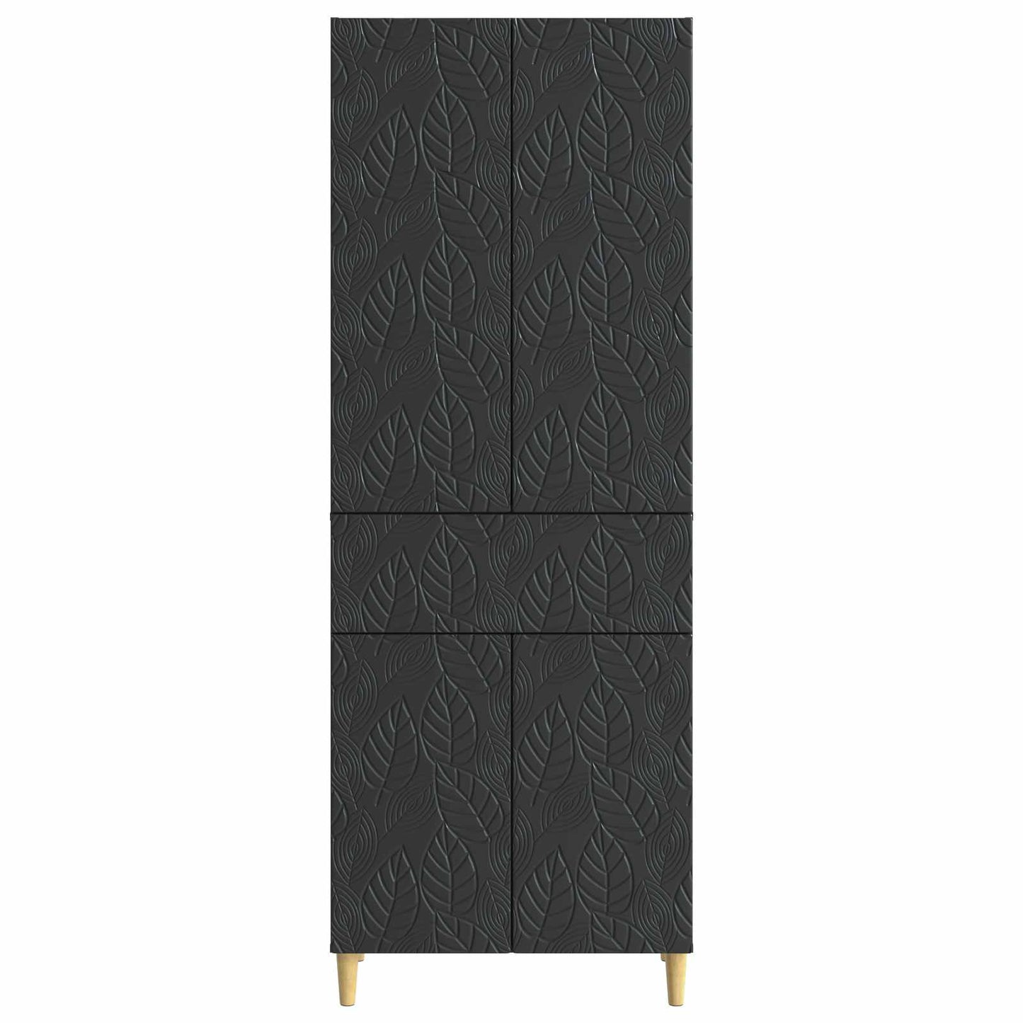 Skapsett 2 pcs Svart Konstruert tre