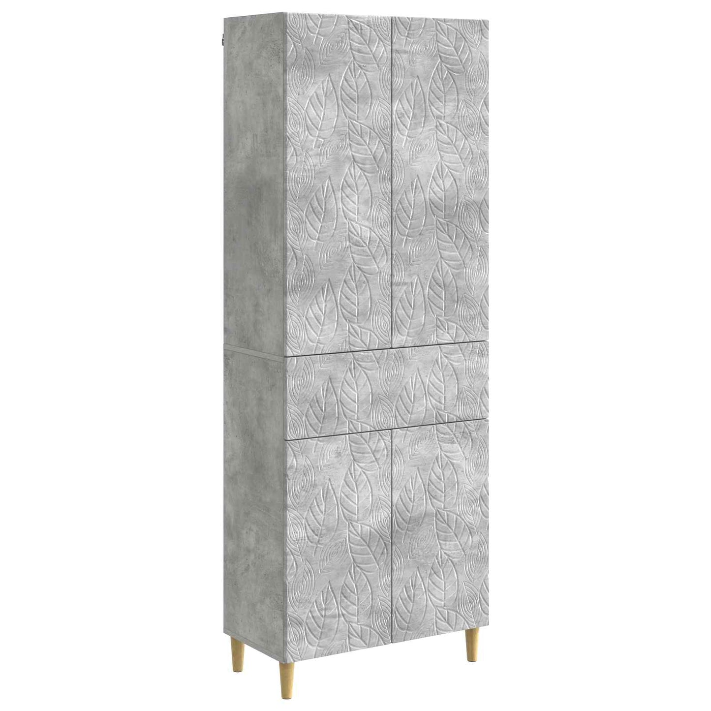 Skapsett 2 pcs Betonggrå Konstruert tre