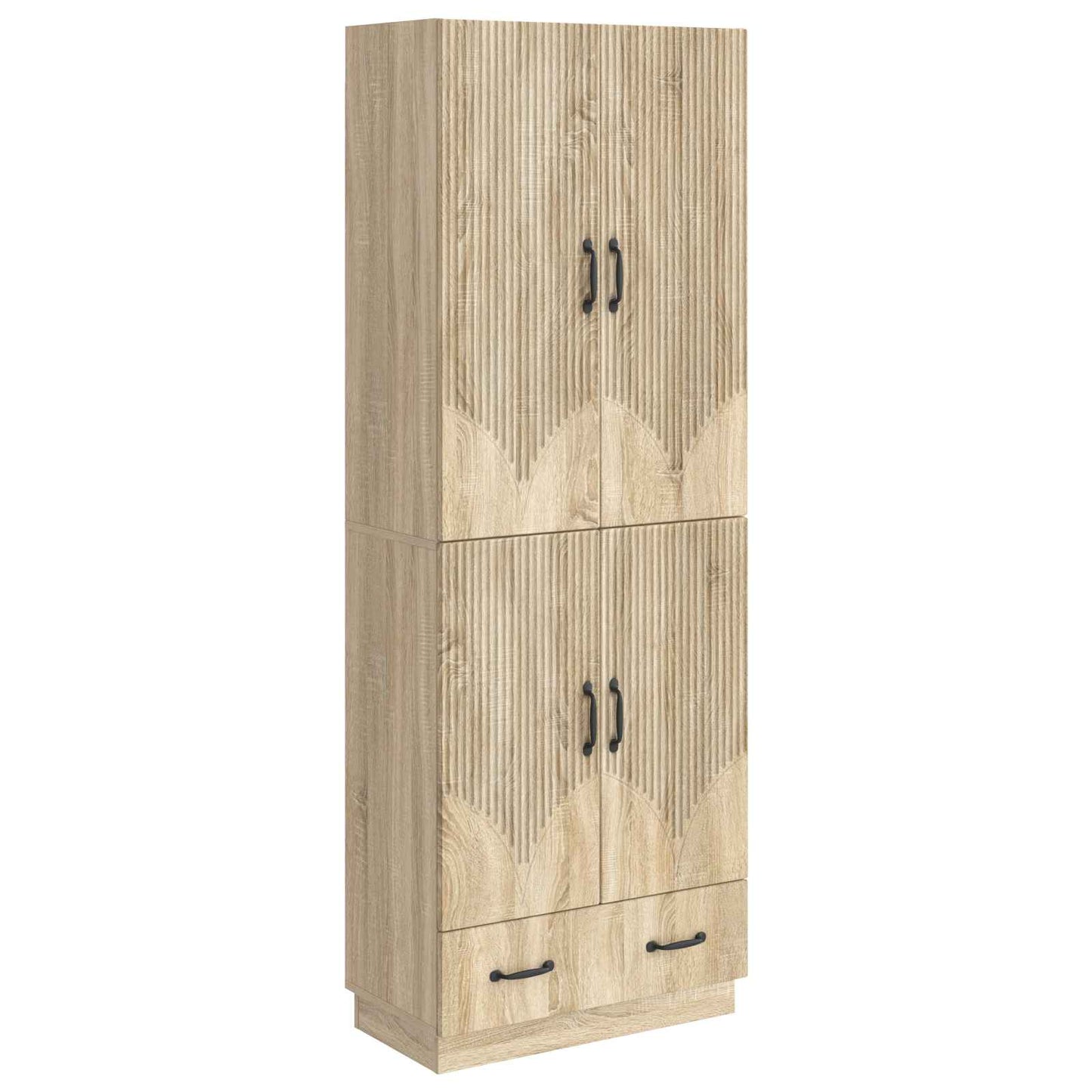 Skapsett 2 pcs Sonoma eik Konstruert tre
