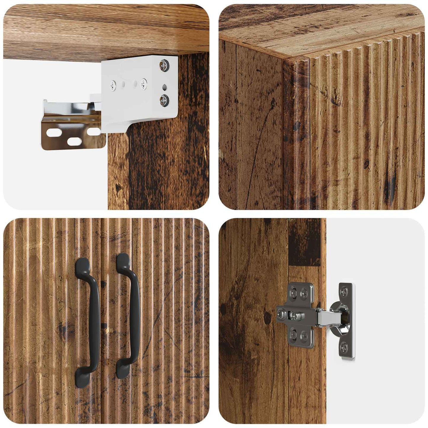 Skapsett 2 pcs Gammelt tre Konstruert tre
