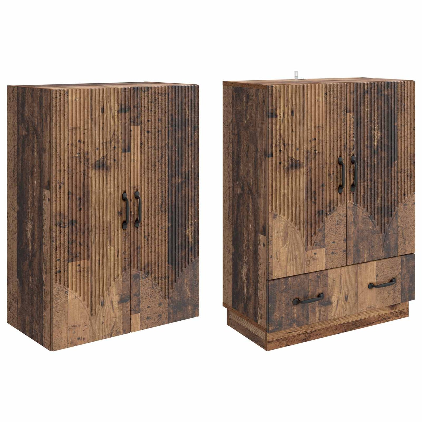 Skapsett 2 pcs Gammelt tre Konstruert tre