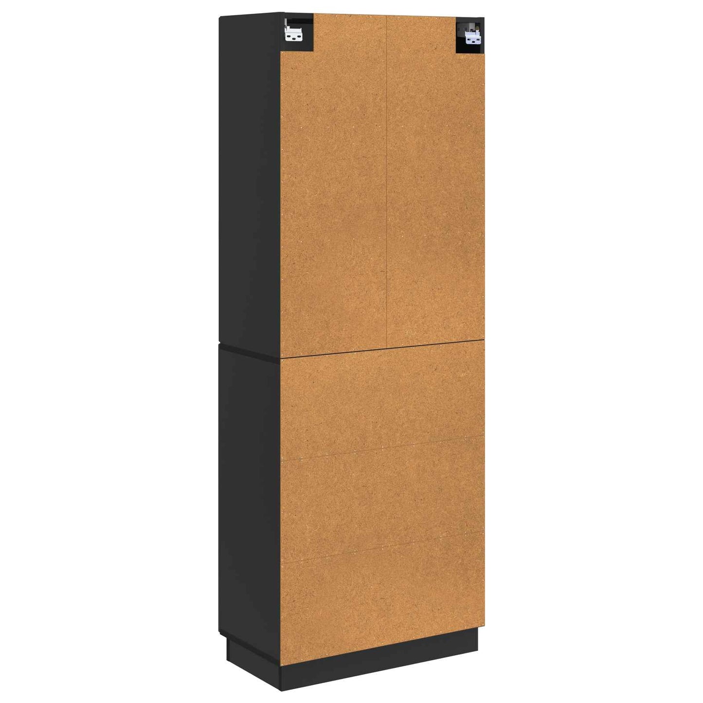 Skapsett 2 pcs Svart Konstruert tre