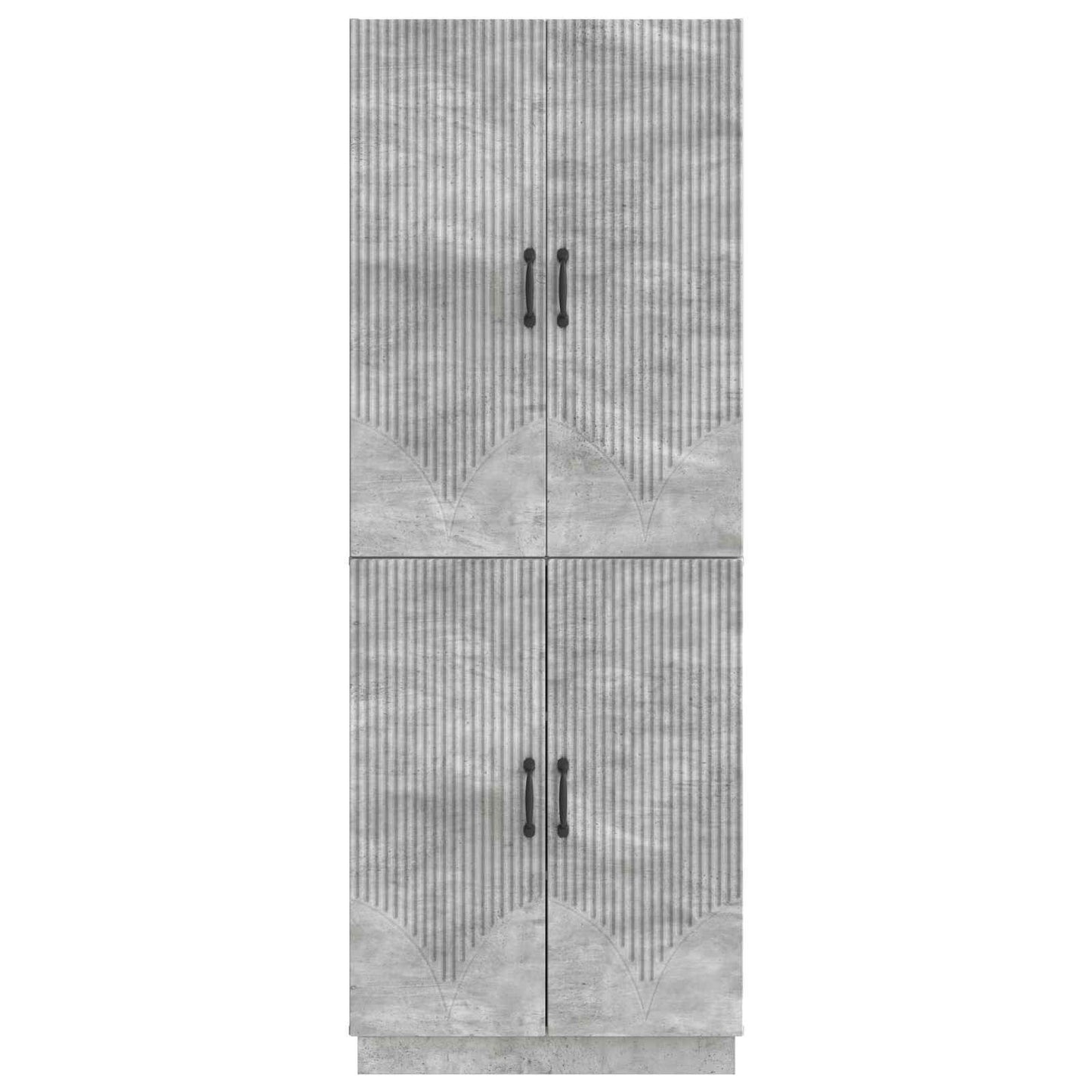 Skapsett 2 pcs Betonggrå Konstruert tre