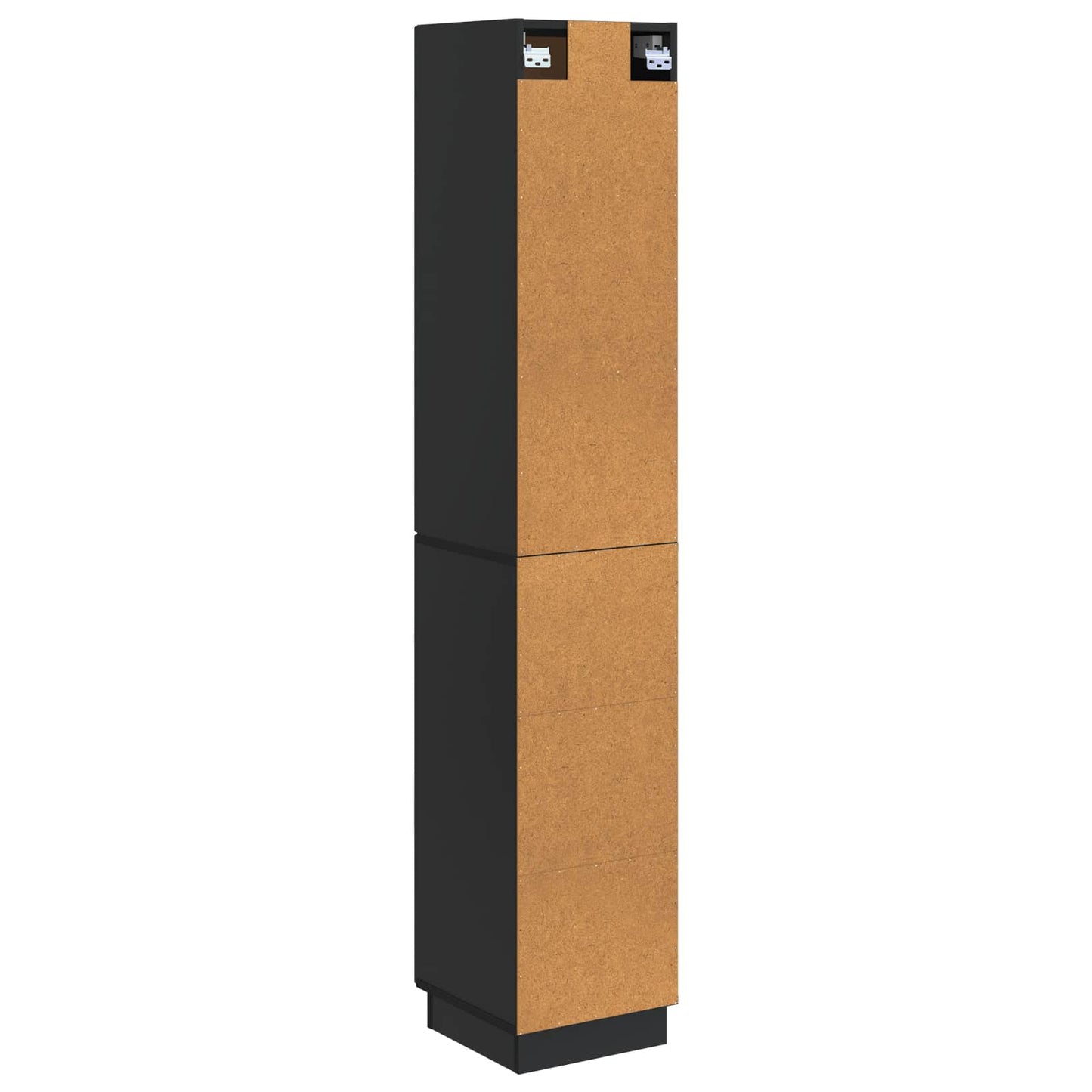 Skapsett 2 pcs Svart Konstruert tre