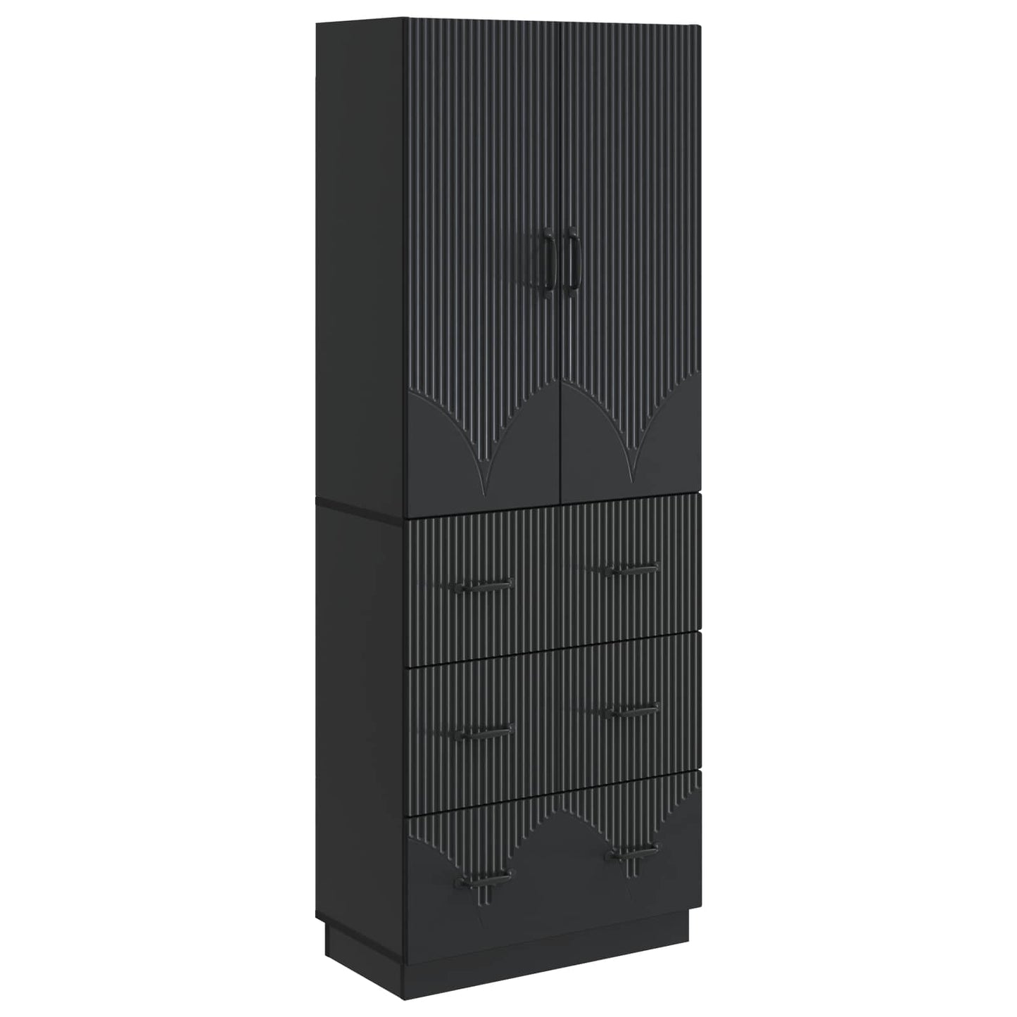 Skapsett 2 pcs Svart 66 x 34,5 x 87 cm Konstruert tre