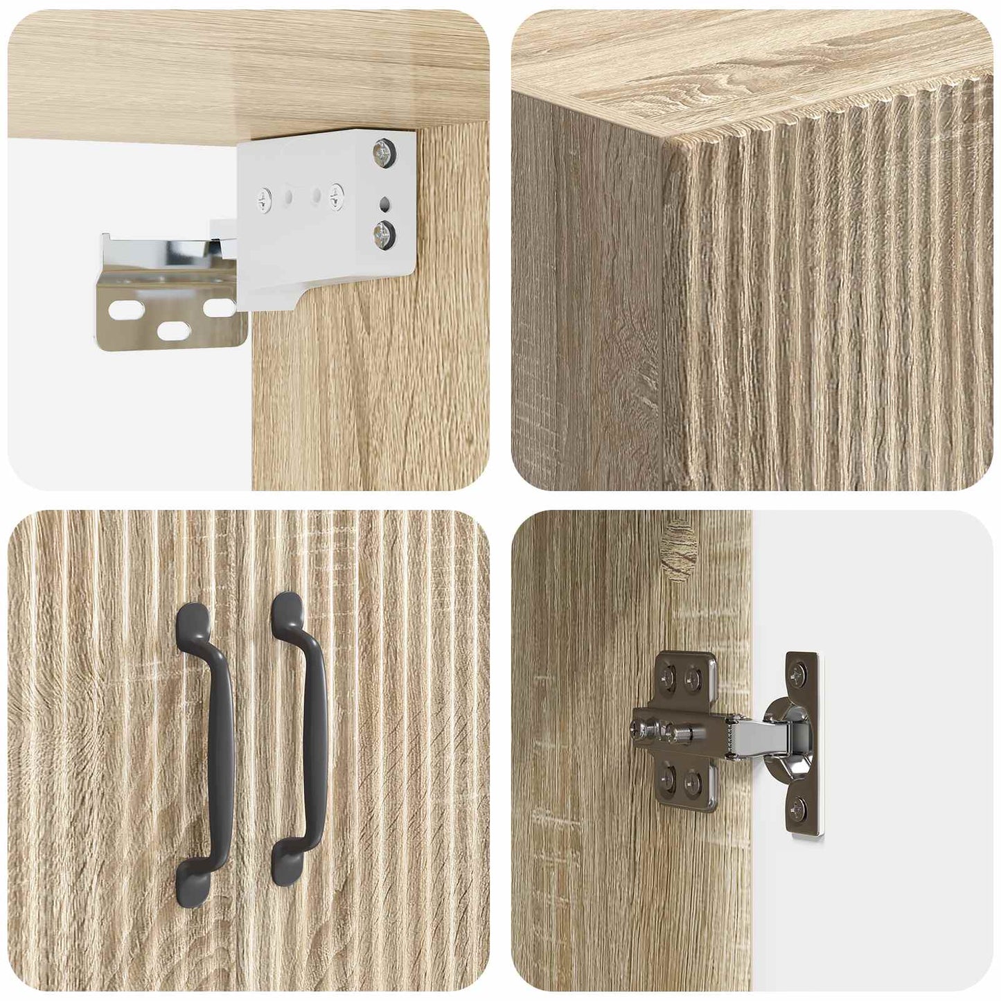 Skapsett 2 pcs Sonoma eik 66 x 34,5 x 87 cm Konstruert tre