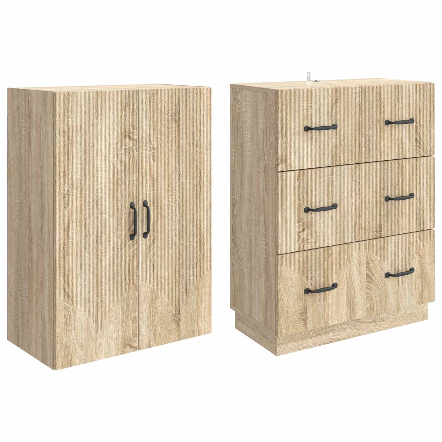 Skapsett 2 pcs Sonoma eik 66 x 34,5 x 87 cm Konstruert tre