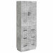 Skapsett 2 pcs Betonggrå 66 x 34,5 x 87 cm Konstruert tre