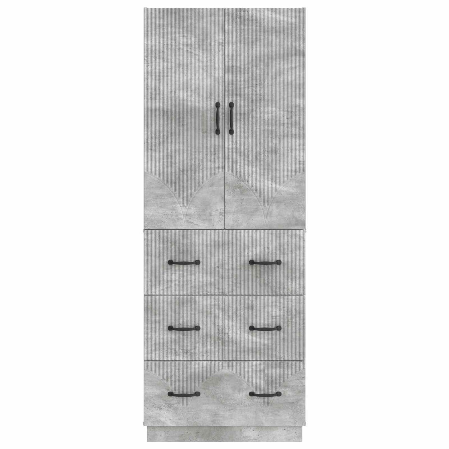 Skapsett 2 pcs Betonggrå 66 x 34,5 x 87 cm Konstruert tre