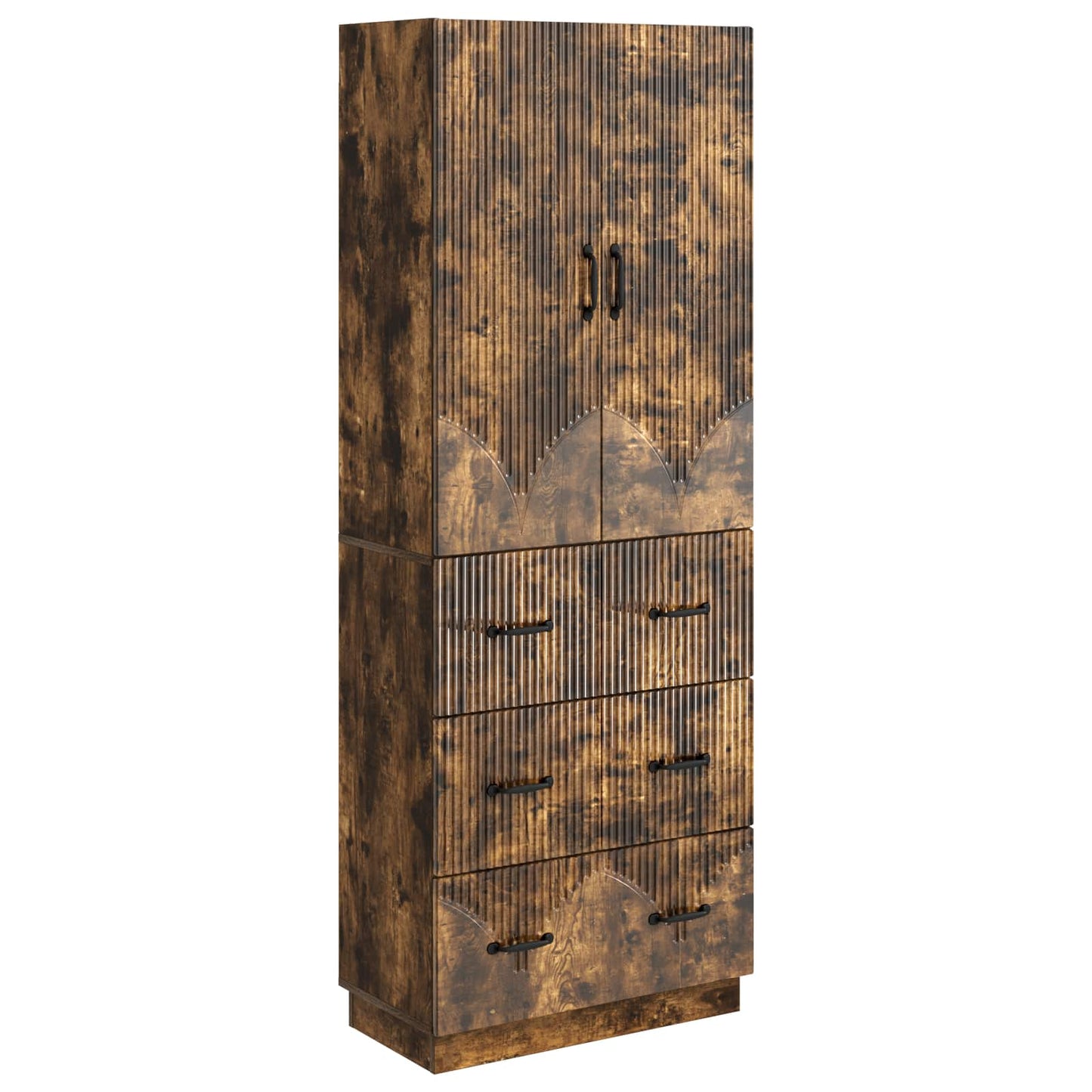 Skapsett 2 pcs Røkt Eik 66 x 34,5 x 87 cm Konstruert tre